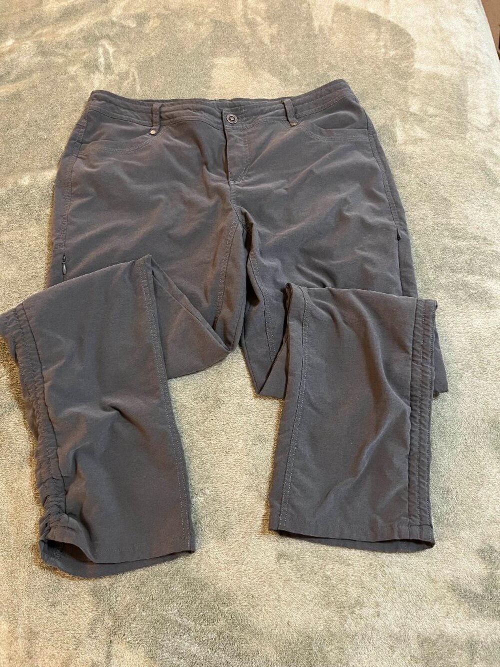 Kuhl Womens TREKR Pants Size 14 Reg Gray Hiking Outdoor Stretch Roll Tab 6235
